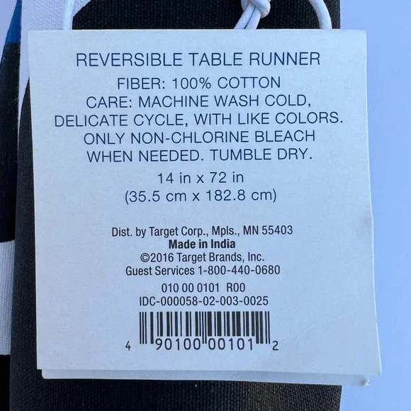 MARIMEKKO for Target NWT Reversible Table Runner Blue/Black/White RARE - Picture 5 of 6